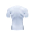 thumbnail image 2 of Daeful T-shirt de Sport pour Homme à Col Rond, Chandails de Compression, Course, Manches Courtes, Évacuation de l'Humidité, Hauts d'Été, Blanc, TG, 2 of 3