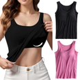 thumbnail image 2 of Womens Cotton Camisole Adjustable Camisole With Frame Bra Stretch Undershirt, 2 of 6