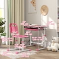 thumbnail image 3 of Qaba Ensemble Bureau et Chaise pour Enfants à Hauteur Réglable avec Plateau Inclinable, Rose, 3 of 9