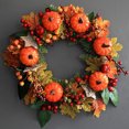 thumbnail image 4 of RYRDWP Maple Pumpkin Wreath Autumn Festival Wreath Decor, 4 of 9