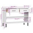 thumbnail image 4 of vidaXL Armoire Console avec Pieds en Métal Blanc Bois Massif Pin OSLO, 4 of 5