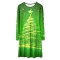 thumbnail image 5 of Splozh Robe Fille Manches Longues Noël Robe de Fille Imprimé de Noël Bal Fête Fête de Noël Robes de Fille Vert, 17-18 Ans, 5 of 5