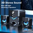 thumbnail image 3 of SADA D-222 Computer Speaker with Subwoofer USB-Powered 2.1 Stereo Multimedia Speakers with LED Light 3.5mm Audio Input for PC Laptop, 3 of 9