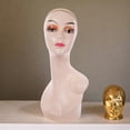 thumbnail image 4 of HILABEE Female Bald Mannequin Head 19inch Stable Base Manikin Display Model for Hats Orange with Shoulder, 4 of 8