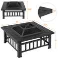 thumbnail image 4 of Yaheetech 32'' Outdoor Square Fire Pit w/Cover & Poker, Black, 4 of 8