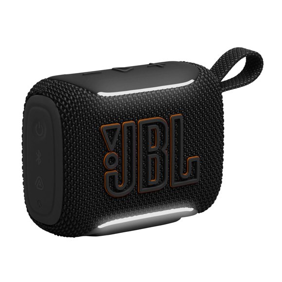 Refurbished JBL Go 5 Portable Bluetooth Speaker, IP68 Waterproof and Dustproof, Ambient Edge Lighting, 10-Hour Battery Life, Black