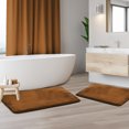 thumbnail image 1 of Set of 2 Large Clara Clark Bath Mat Bathroom Rug - Absorbent Memory Foam Bath Rugs - Non-Slip, Thick, Cozy Velvet Feel Microfiber Bathrug, Plush Shower, Toilet- Floor Bathmats Carpet - Brown - 20"x32", 1 of 6