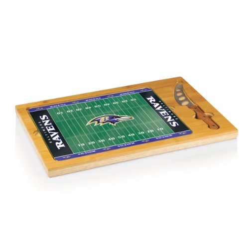 Baltimore Ravens - Icon Cutting Board/Tray and Knife Set by Picnic Time (Football Design)