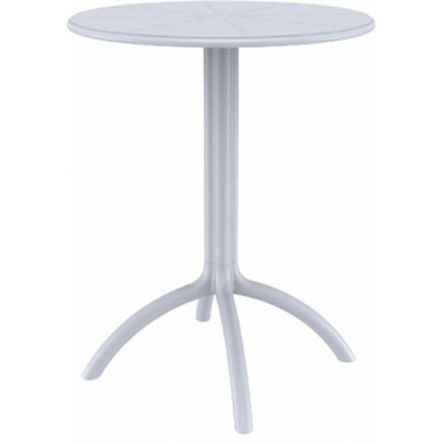 Siesta ISP160-SIL Table Bistro Ronde Pieuvre Gris Argenté