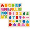 thumbnail image 1 of Alphabet Blocks Learning Puzzle | Wooden Educational Toys For Capital Letters And Numbers - Ideal For Early Learning In Kindergarten For Toddlers And Preschoolers, 1 of 6