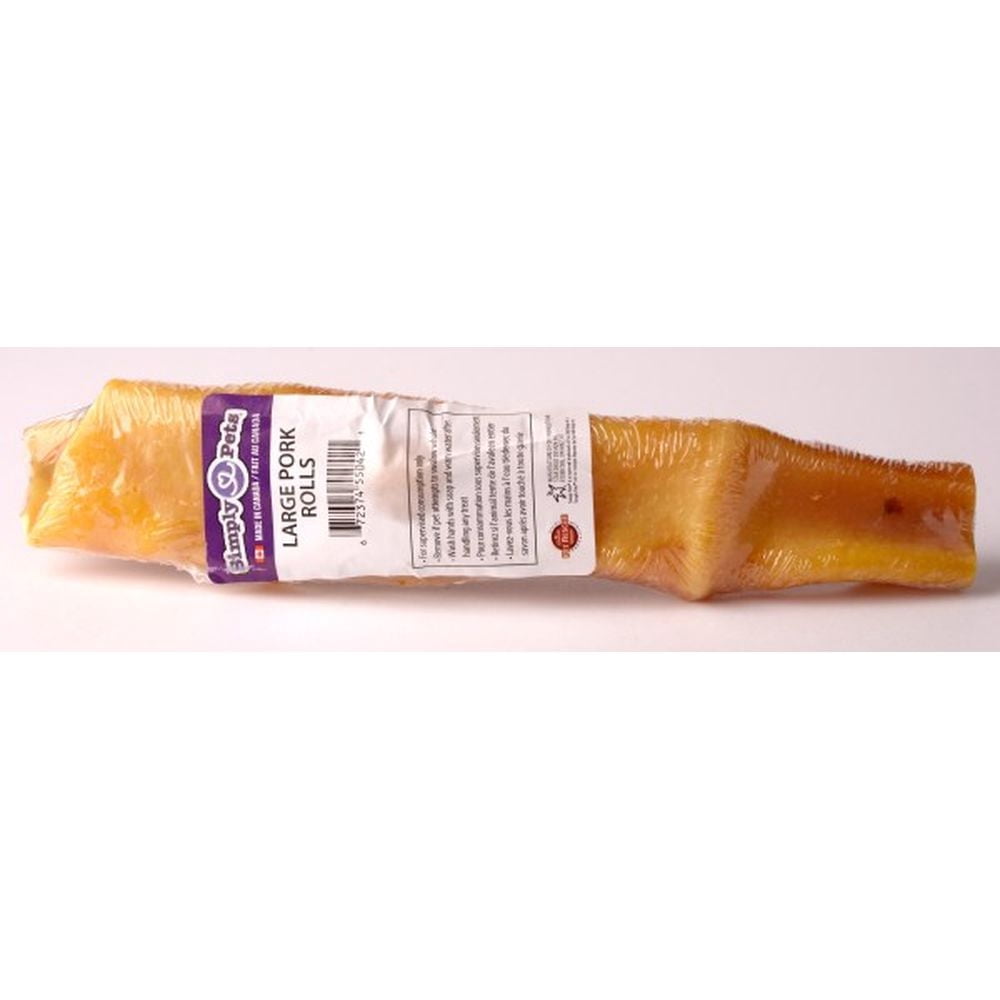 PRODUCT OF CANADA - Simply Pets Large Pork Rolls Dog Chews Large