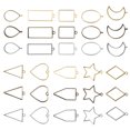 thumbnail image 3 of Blank Pendant Frame, Hollow Frame Pendant Geometric Frame Pendant 30Pcs DIY Jewelry Making  For Bracelets For Mobile Phone Decoration, 3 of 8
