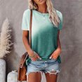 thumbnail image 2 of FAIWAD Tunique à Manches Courtes pour Femmes Col Rond Dégradé Basique T-Shirts Amples Blouse Légère Décontractée, 2 of 6