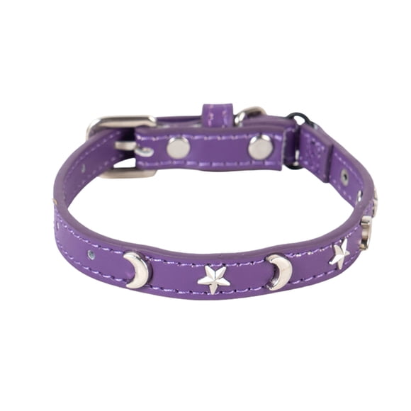 Pet Collars for Cats Adjustable Elastic Band with Star and Moon Charm Safe Buckle Suitable for Small to Large Cats Indoor and Outdoor Use Comfortable TPR Material