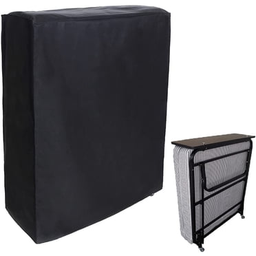 Housse de Lit Pliant pour Lit Simple Imperméable et Respirante, Sac de Rangement pour Lit Escamotable, Protège-Lit Anti-Poussière pour Invités avec Fermeture Éclair pour la Maison et le Bureau, Facile à Mettre et à Enlever, Noir