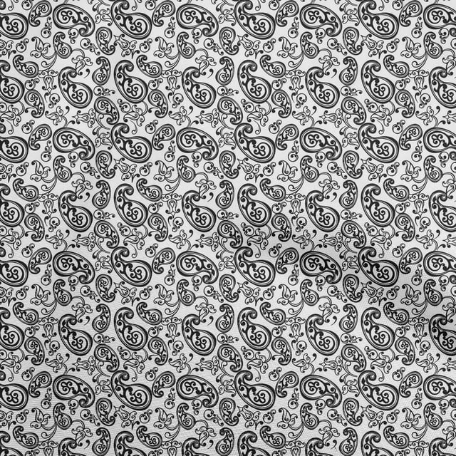 oneOone Cotton Silk White Fabric Block Craft Projects Decor Fabric Printed By The Yard 42 Inch Wide