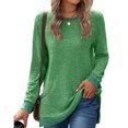 thumbnail image 2 of Pisexur Chandails en Molleton à Manches Longues pour Femmes Col Rond Décontracté T-Shirts Blouses Chandails en Molleton Tuniques avec Poche, 2 of 4