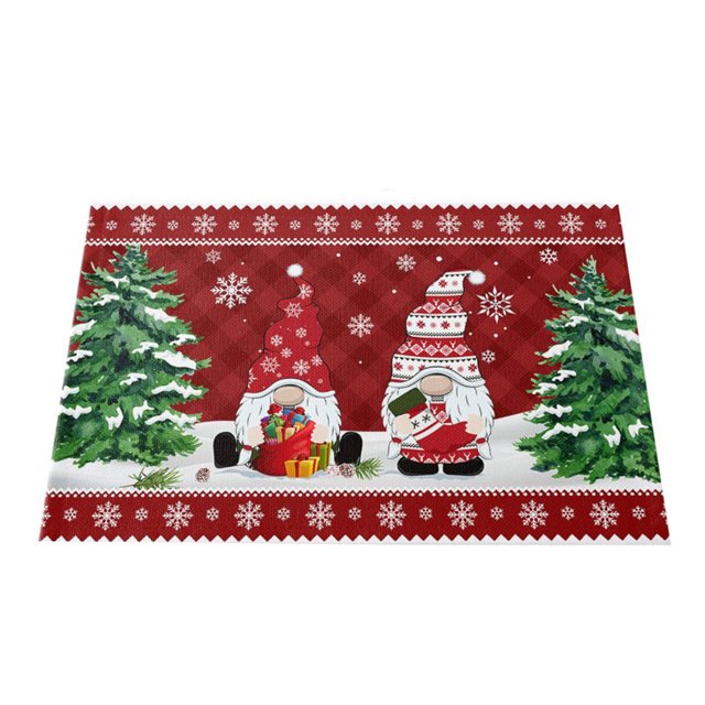 Decodeary Christmas Doormat Non-slip And Soft Merry Welcome For Family And Friends Merry Christmas Gnome Doormat Nylon Quick Dry Christmas present 1Set
