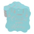 thumbnail image 1 of Inkdotpot Merry Christmas & Happy Text Bottle Tag Real Rose Gold Foil Favor Bracket Shape Hang Tags Pack Of 100, 1 of 1