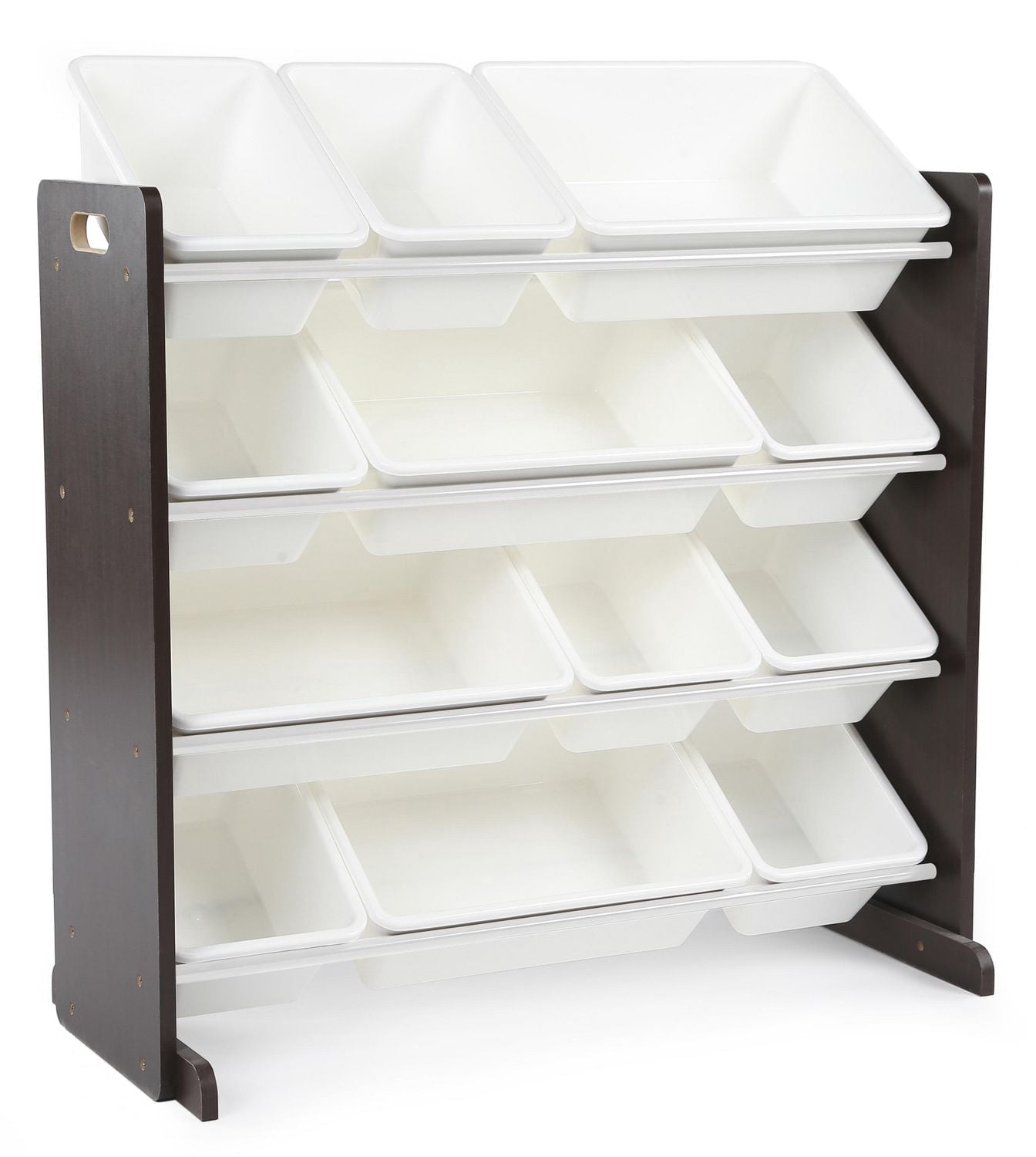 Humble Crew Tot Tutors Toy Storage Organizer with 12 Storage Bins, Espresso