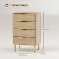 thumbnail image 3 of HOMCOM Commode, Commode à 4 Tiroirs avec Panneaux Cannelés, Chêne, 3 of 10