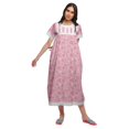 thumbnail image 4 of Moomaya Chemise de Nuit Maxi Boutonnée à Manches Courtes Imprimée pour Femmes en Coton, 4 of 5