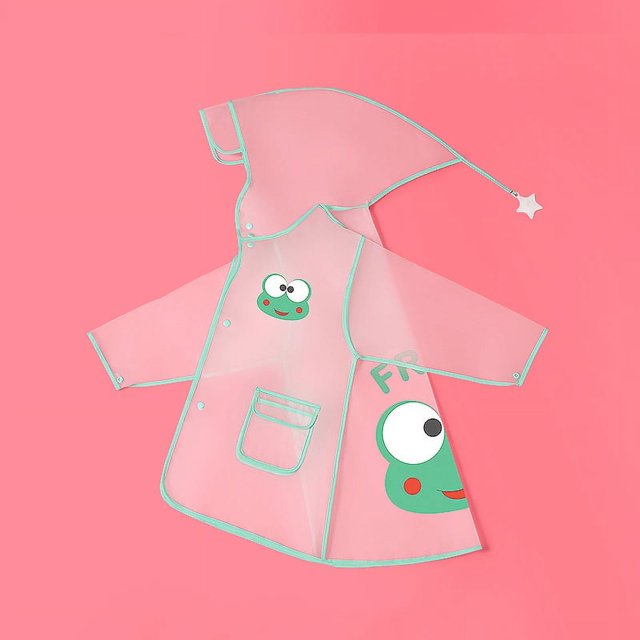 Imperméable Réutilisable Plus Épais Poncho de Pluie Veste Imperméable pour Enfants Garçon Fille, Frog, S