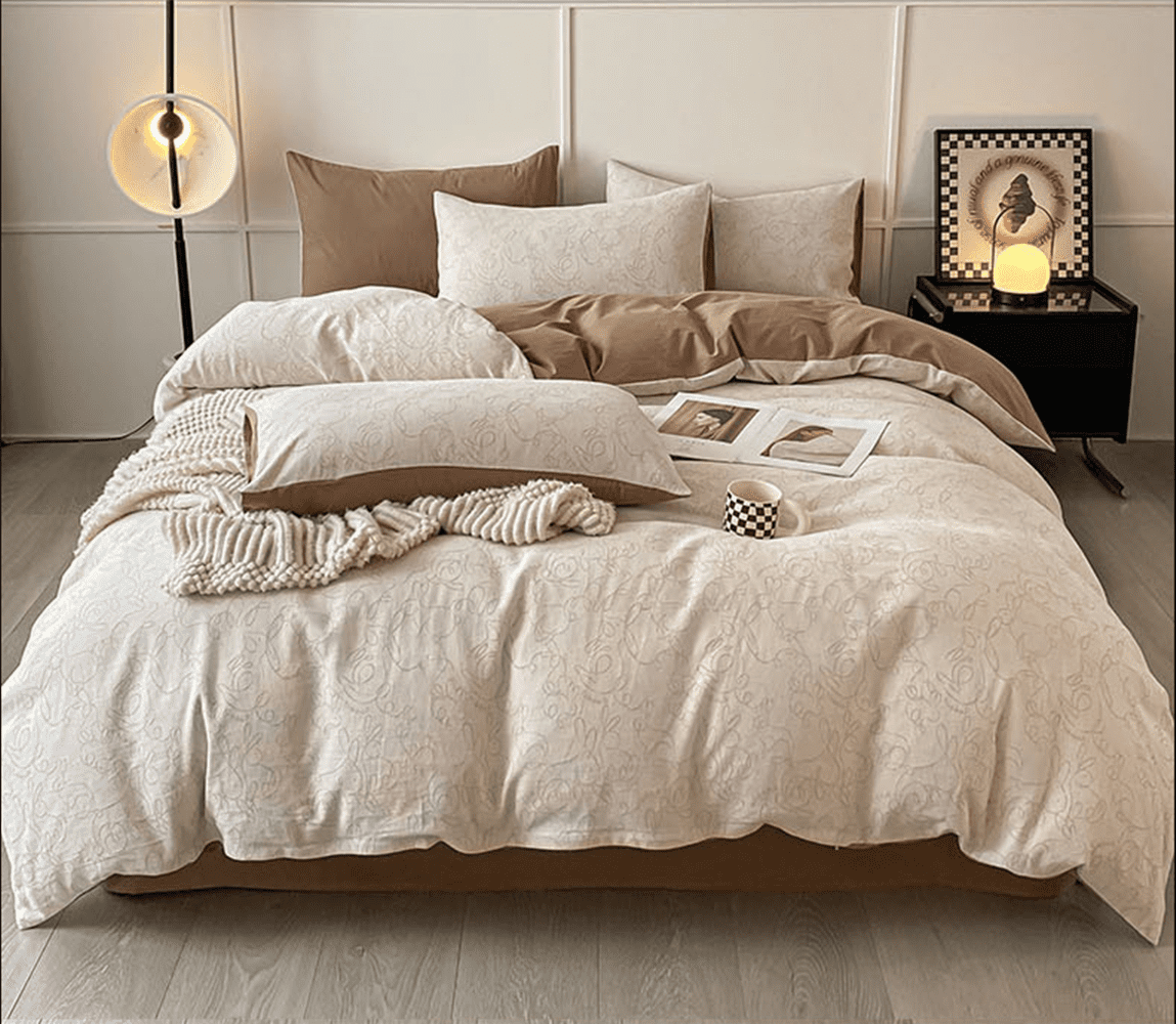 Zhuge Bed Sheets Set, Bedding Sheets Pillowcases Kit, Twin Bed Set, Hotel Bedding, Home Decor(Brown)