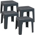 thumbnail image 1 of Sunnydaze Table d'Appoint Carré de Patio Extérieur en Polypropylène de 18 Pouces - Gris - Ensemble de 4, 1 of 10