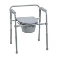 thumbnail image 4 of Drive Medical Gray Steel Folding Deep Seat Bedside Commode, 4 of 6