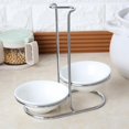 thumbnail image 3 of simhoa Spoon Rest Holder Long Handle Vertical Saving Soup Ladles Double round bowl, 3 of 8