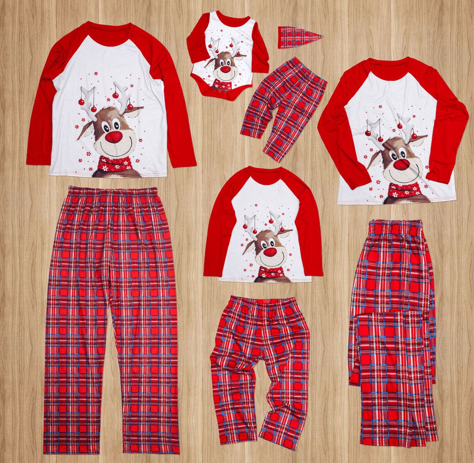 Ensemble de Pyjamas de Noël pour la Famille 2 Pcs Ensemble Enfants Adultes Style Festival