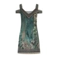 thumbnail image 4 of Robe d'Été pour Femmes 2024 Mode Grande Taille Aguichant Décontractée à Manches Courtes Imprimée Sans Bretelles Robe à Bretelles Rabais de 50 % Liquidation!, 4 of 5
