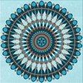 thumbnail image 1 of Ahgly Company Machine Washable Indoor Square Transitional Tron Blue Area Rugs, 7' Square, 1 of 7