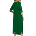 thumbnail image 4 of Besolor Robe de Nuit à Fermeture Éclair pour Femme, Col Ras du Cou, Manches 3/4, Peignoir, Robe de Chambre avec Poches, Vêtement de Nuit, P-2TG, 4 of 6