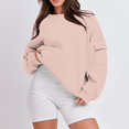 thumbnail image 2 of Yuyuzo Chandail en Molleton pour Femmes Col Rond Décontracté Pull Ample Automne Doublé Polaire Manches Longues, 2 of 6
