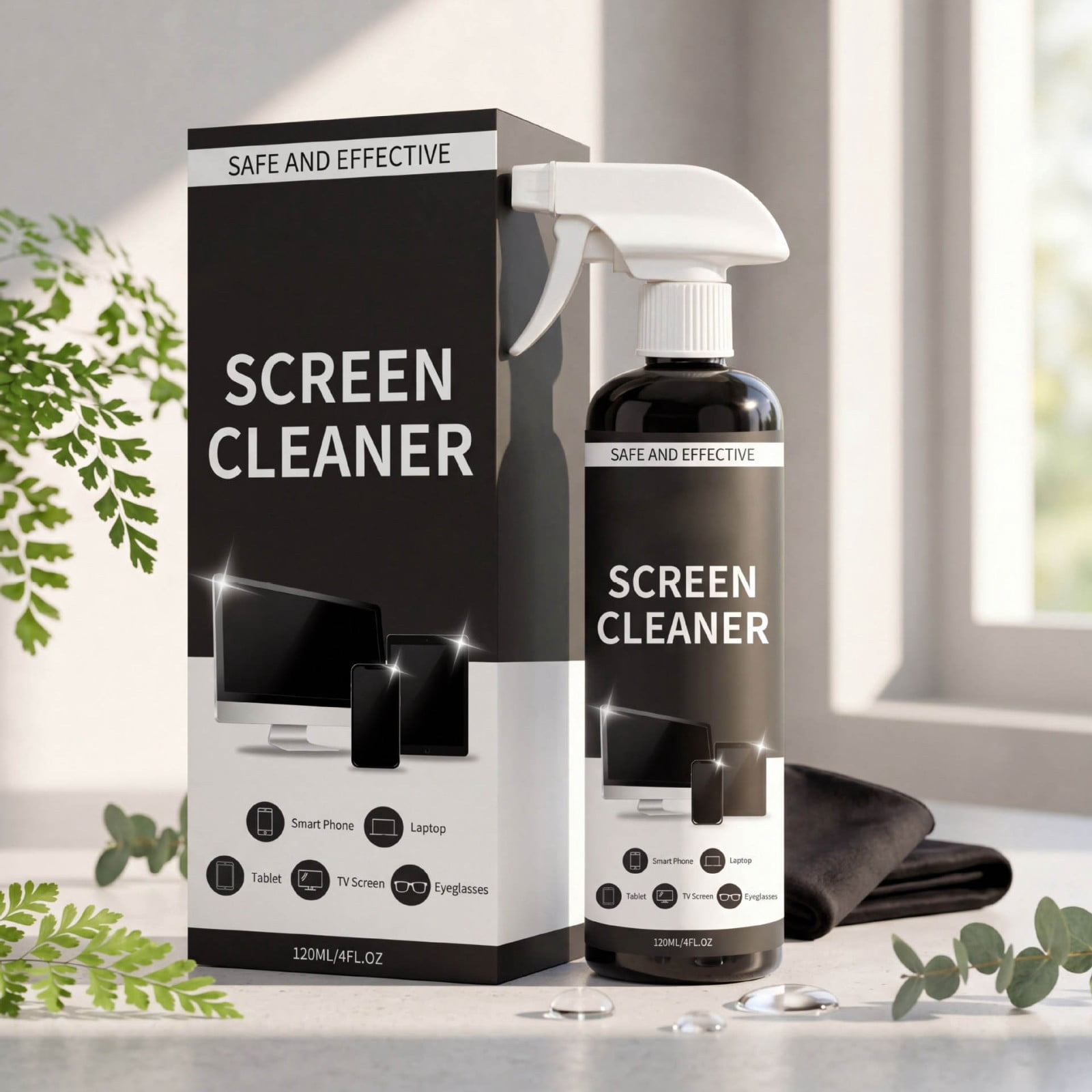 ddioayh Screen Cleaner Spray 4.06 Oz with Microfiber Cloth for Phone ...