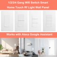thumbnail image 1 of HLONK Smart Triple Light Switches  2.4GHz Wi-Fi 3 Gang Single Pole Switch  Netural Wire Required  Inteligente Switch Combo Work with Alexa Google Assistant  Remote Control, 1 of 13