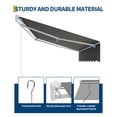 thumbnail image 4 of Auvent de Patio Rétractable Manuel – Pare-Soleil Imperméable avec Cadre en Aluminium Durable, Polyester 280 G/m2, Protection UV, pour Terrasse, Véranda, Balcon – Gris, 10x8 Pi, 4 of 7