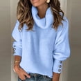 thumbnail image 1 of Dvkptbk Chandails pour Femmes Femmes Manches Longues à Coutures Col Roulé Haut Décontracté Ample Chandails Tricotés Blouse Vêtements en Liquidation, 1 of 5