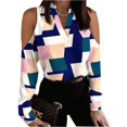 thumbnail image 2 of Womens Tops Long Sleeve Womens V Neck Pullover Off the Shoulder Printing Long Sleeve Tops, 2 of 8