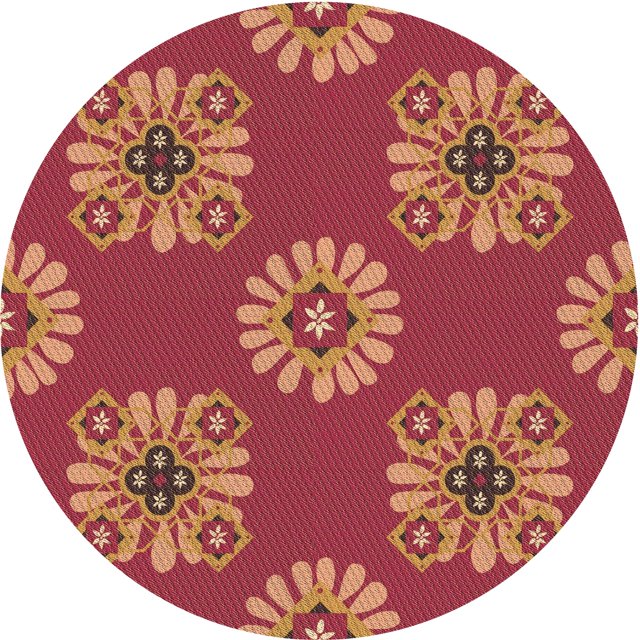 Ahgly Company Machine Washable Indoor Round Transitional Crimson Red Area Rugs, 4' Round