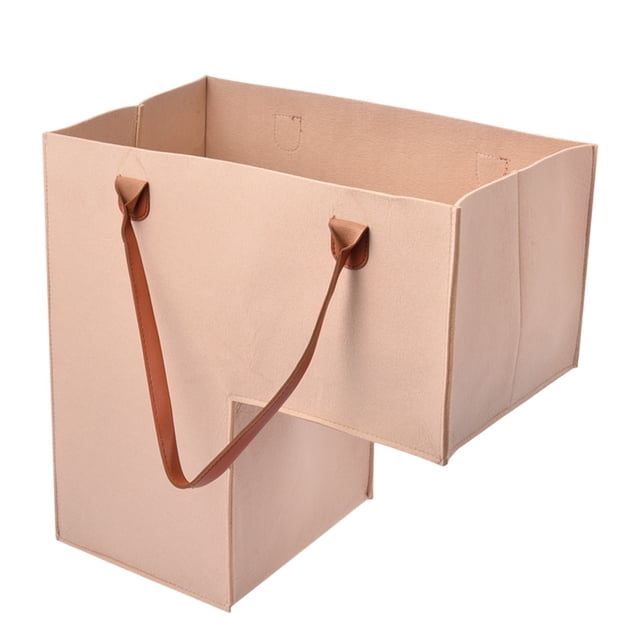Chmadoxn Malles de Rangement, Panier d'Organisateur d'Escalier Panier d'Escalier en Forme Pliable Poignée en Cuir Synthétique Panier d'Escalier Économise de l'Espace Lessive Jouets Rangement d'Escalier Rangement d'Escalier