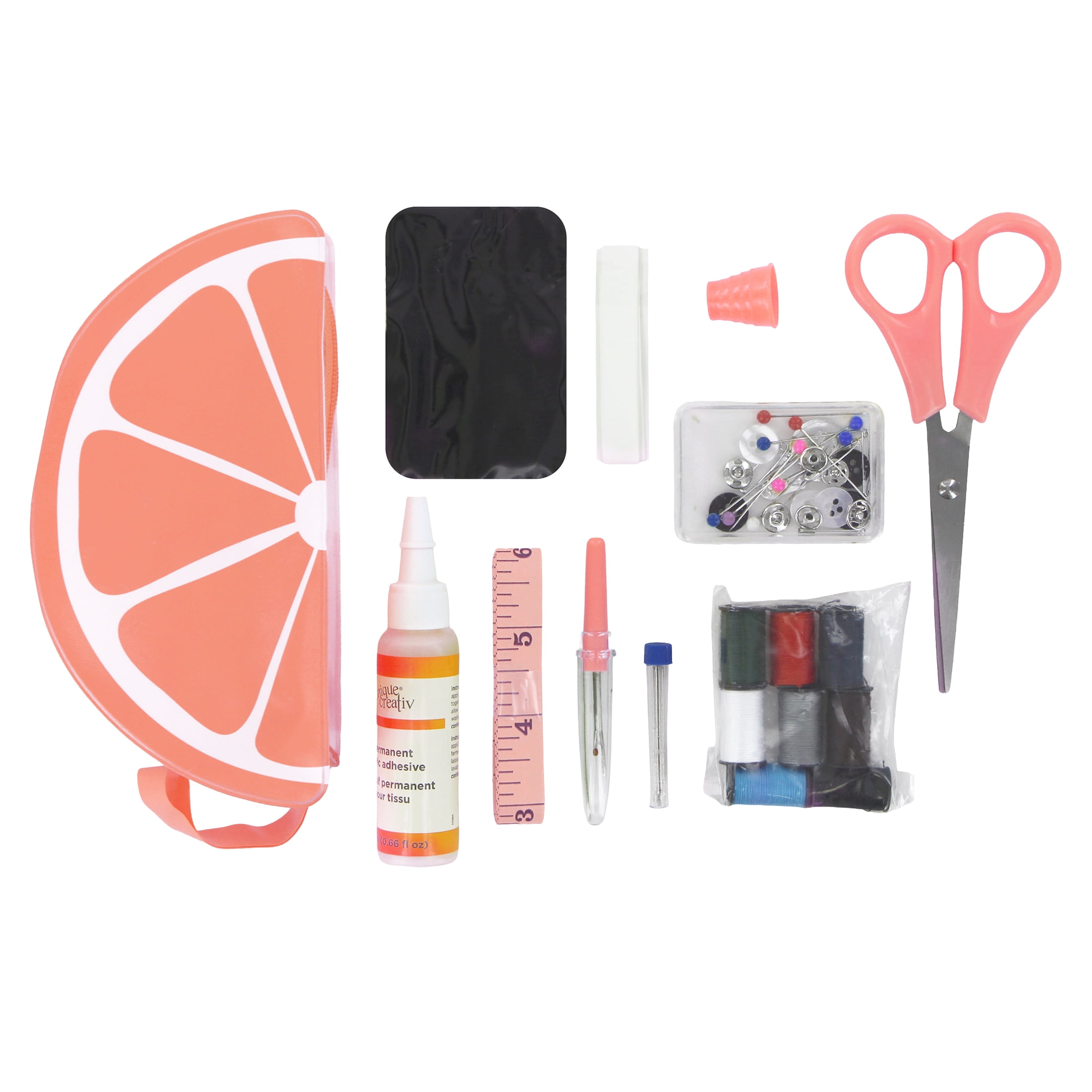 UNIQUE CREATIV Trousse de couture et de réparation de voyage, 50 pièces, Citron, Lime ou Pamplemousse
