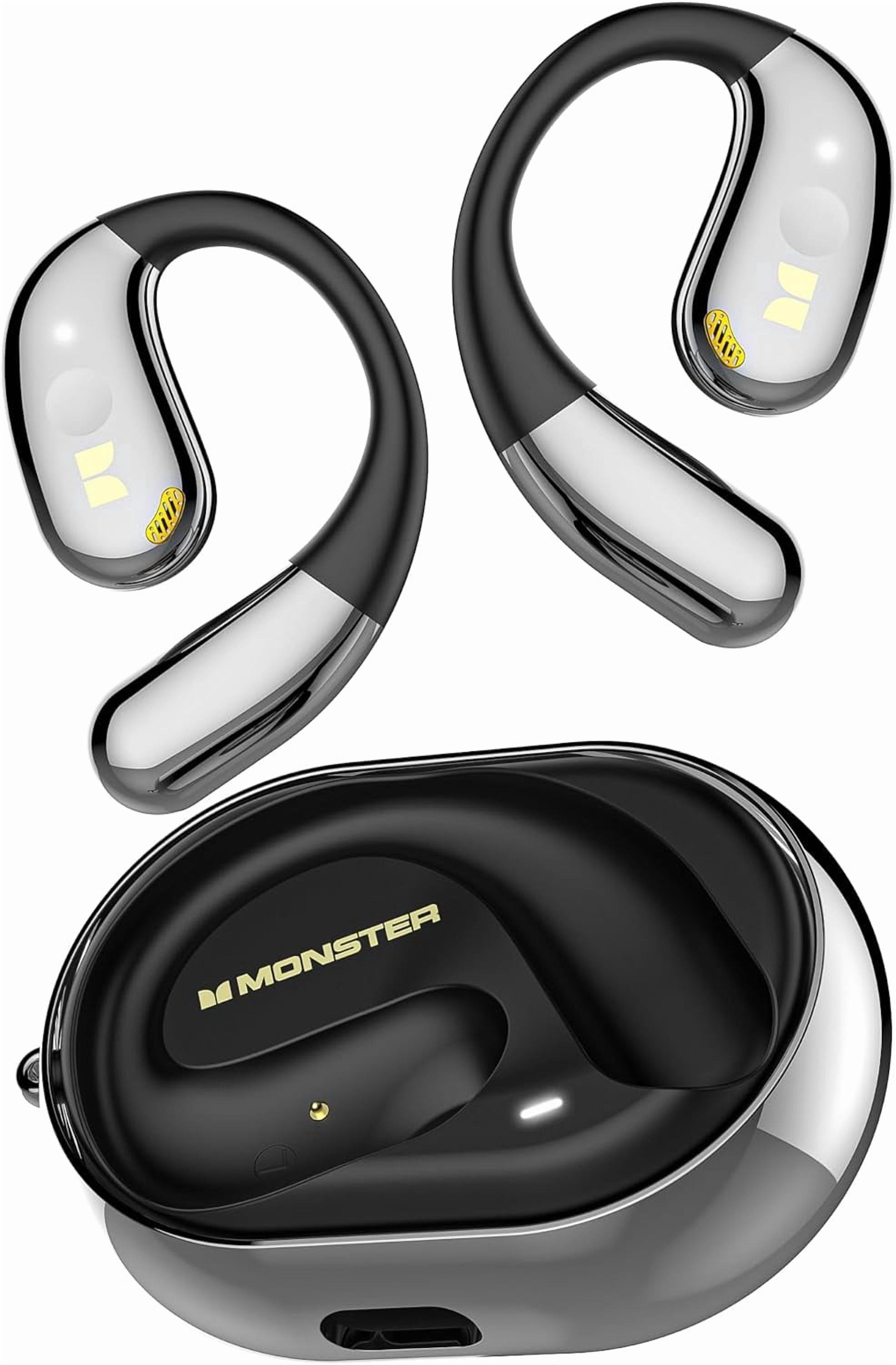 Monster Open Ear Headphones, Wireless Bluetooth Rotary Earphone, with Lanyard, Upgraded Bluetooth 5.4, Touch Control, 24h Long Battery Life, IPX5 Waterproof,Long-Lasting Wear Without Fatigue