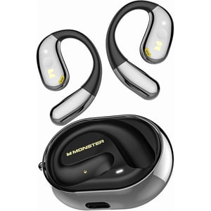 Monster Casques d'oreille ouverts, Bluetooth sans fil, avec Lanyard, Bluetooth amélioré 5.4, Contrôle du toucher, 24h Longue durée de vie de la batterie, IPX5 Imperméable, portée longue durée sans fatigue