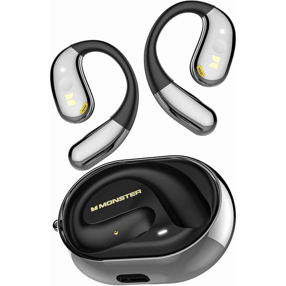 Monster Écouteurs à Oreille Ouverte, Écouteur Rotatif Bluetooth Sans Fil, avec Lanière, Bluetooth 5.4 Amélioré, Commande Tactile, Autonomie Longue de 24 H, Étanchéité IPX5, Port Durable Sans Fatigue