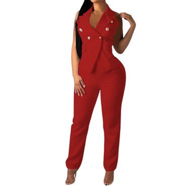 TJAZFJPA Ensembles de Pantalons Habillés pour un Mariage Mode Décontractée pour Femmes Pantalons de Travail Petit Ensemble Deux Pièces Tenues des Années 80 pour Femmes Tenues de Voyage pour Femmes Ensembles 2 Pcs