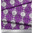 thumbnail image 3 of Soimoi Modal Satin Fabric Leaves & Floral Block Print Fabric by The Yard 42 Inch Wide, 3 of 3