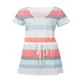 thumbnail image 2 of EIMELI Femmes Robe d'Été Bande Épissage Sling Robe V Cou Spaghetti Sangle Cordon Ceinture Robes avec Poches Bleu Clair Rose Gris XXL, 2 of 7